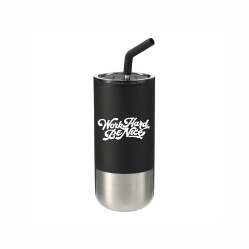 16 oz. Lagom Work Hard Be Nice Tumbler with Straw